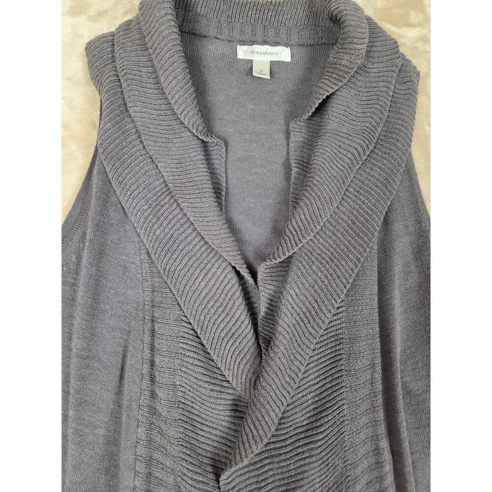 DressBarn Gray Sleeveless Cardigan - Picture 3 of 8